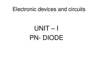 electronic devices and circuits ppt free download